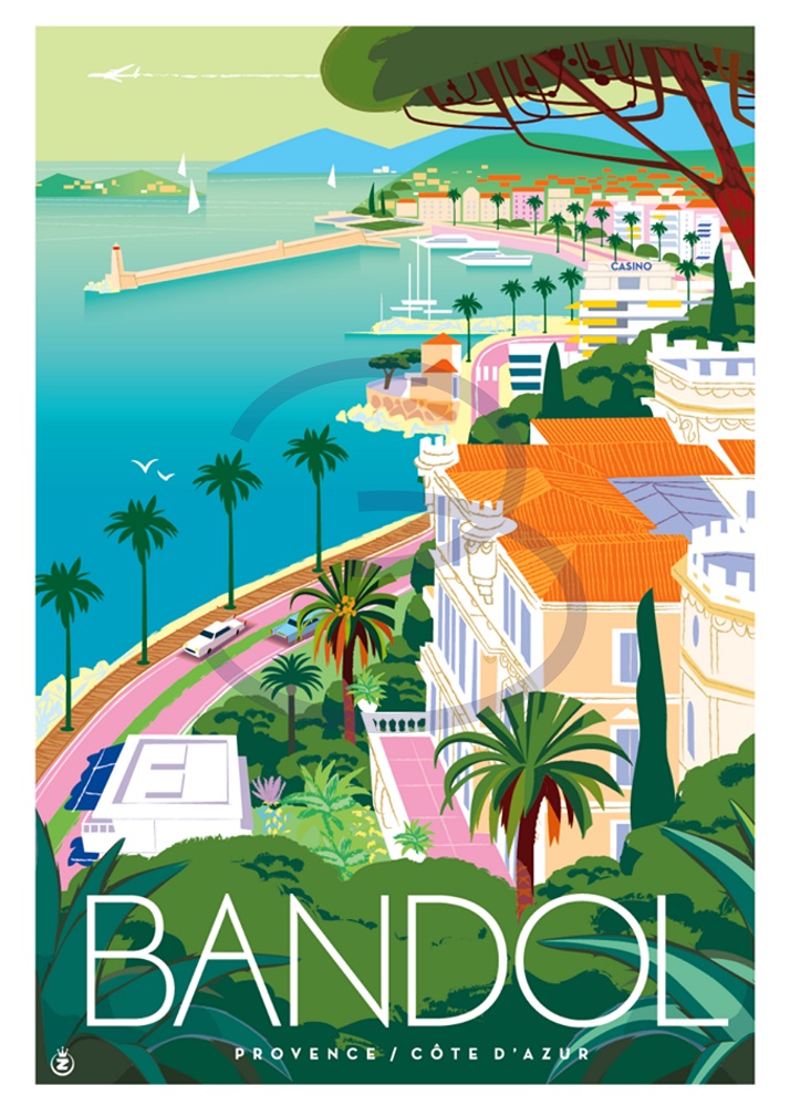Affiche Vue de Bandol Monsieur Z x Bandol Tourisme