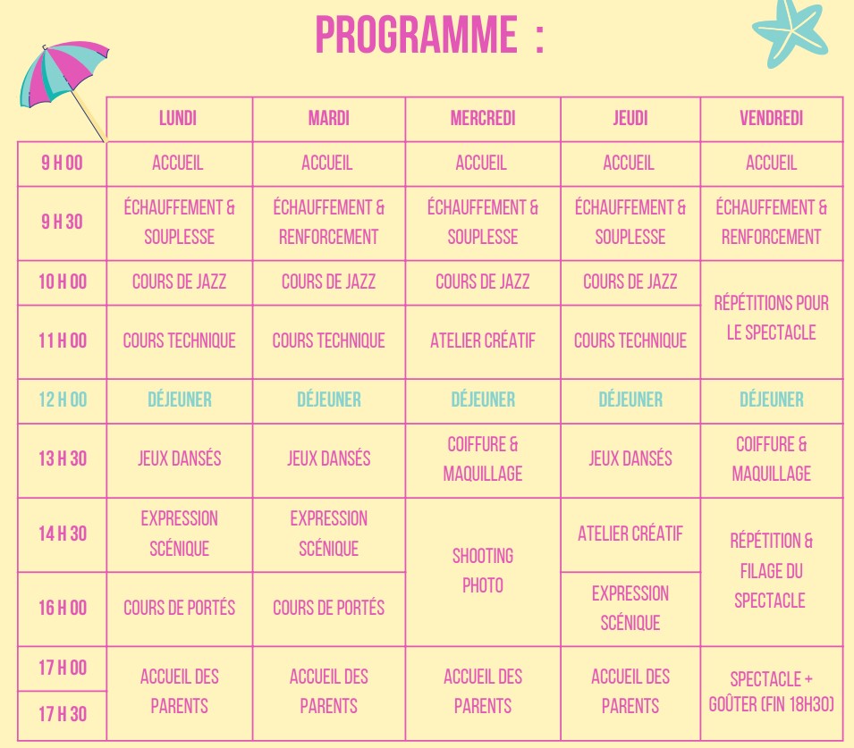 Programme stage Étoiles de Rue Bandol