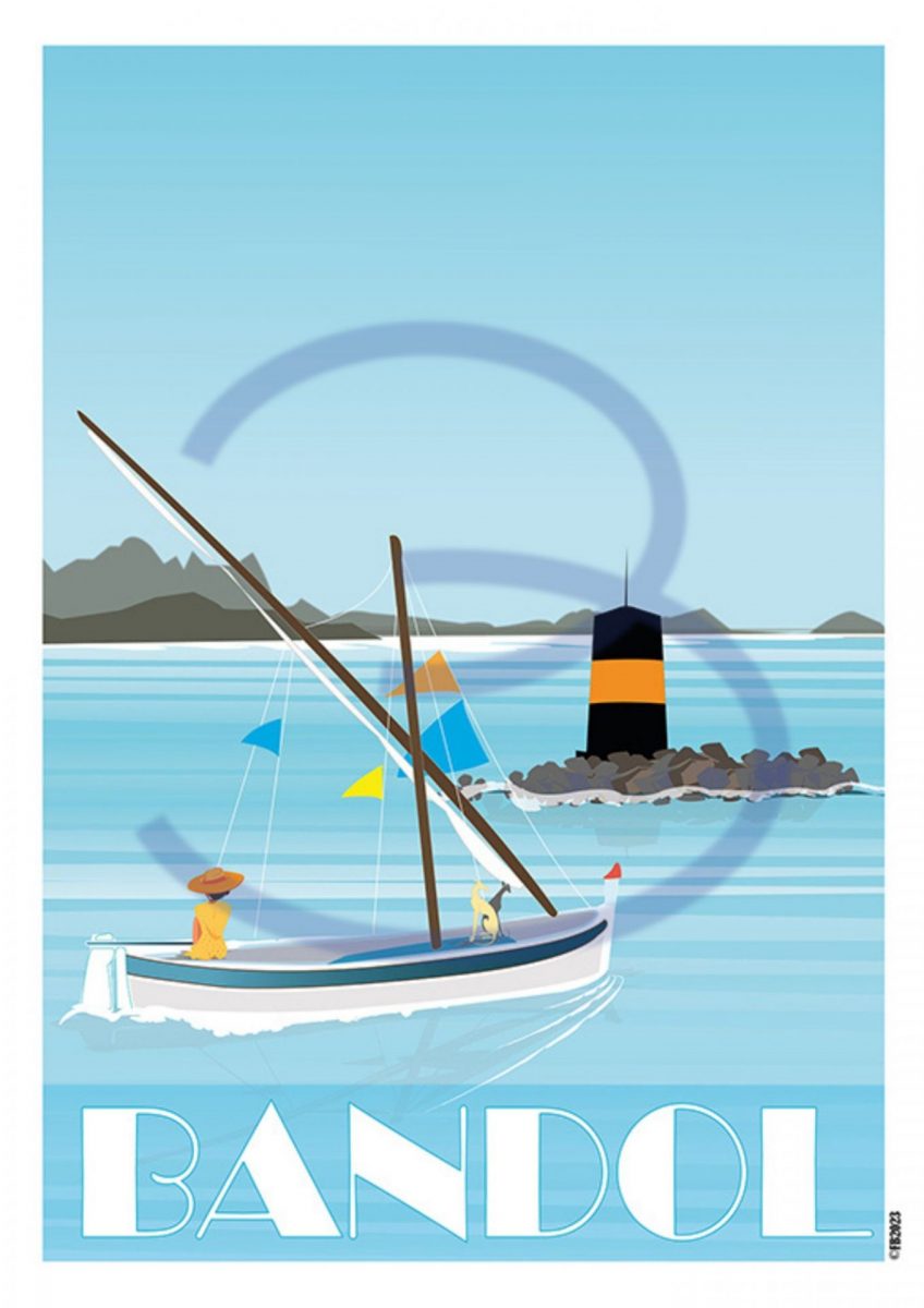 Affiche sortie en pointu dans la baie de Bandol