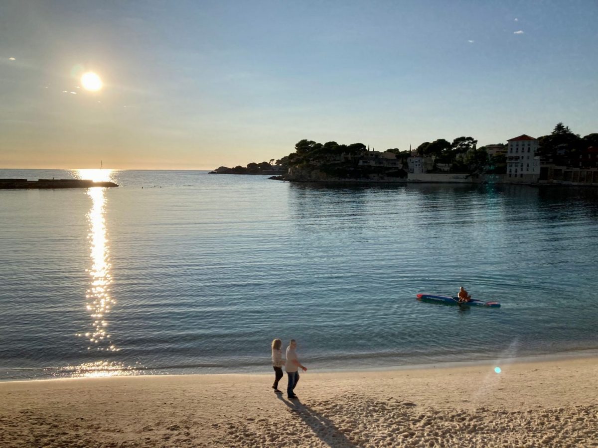 Coucher de soleil plage de Renecros Bandol