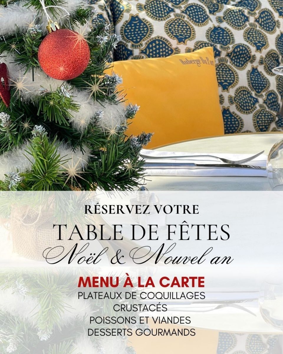 Menu de fêtes Auberge du Port Bandol 2025