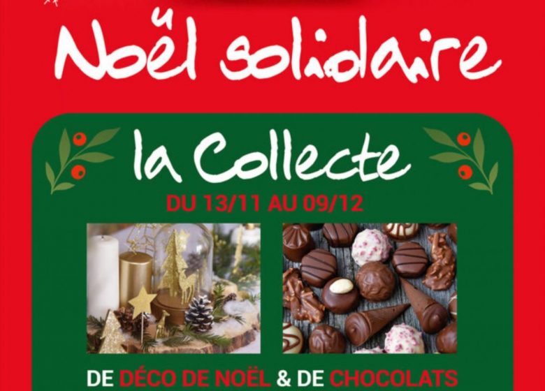 Collecte des décorations et chocolats de Noël