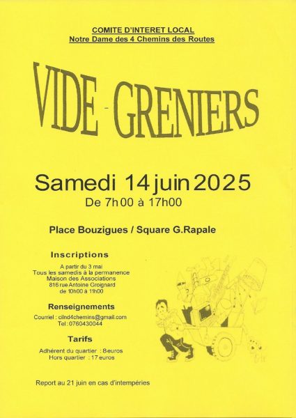 Vide-greniers CIL Notre Dame des 4 Chemins des Routes