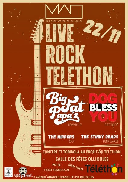 Live Rock Téléthon par l’association Musiques Actuelles Ollioules