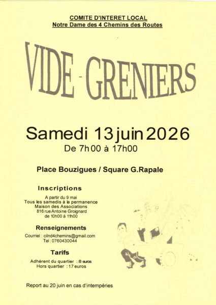Vide-greniers CIL Notre Dame des 4 Chemins des Routes