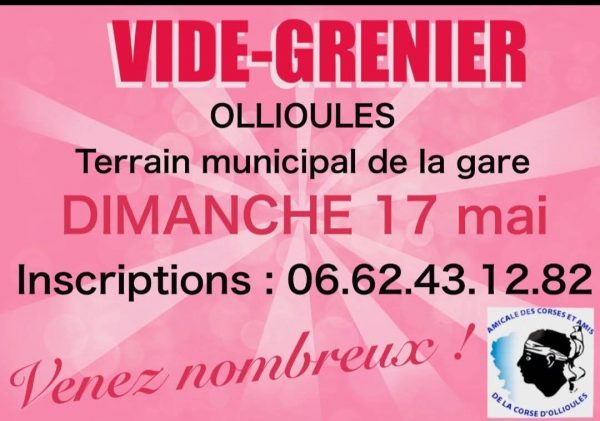 Vide grenier par l&rsquo;Amicale et Amis de la Corse d&rsquo;Ollioules