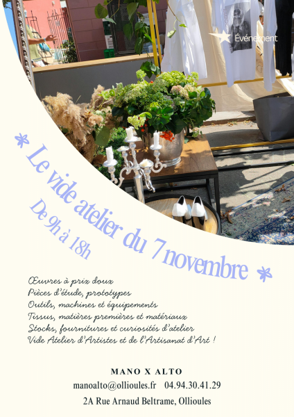 Vide atelier d&rsquo;artisan – Mano x Alto
