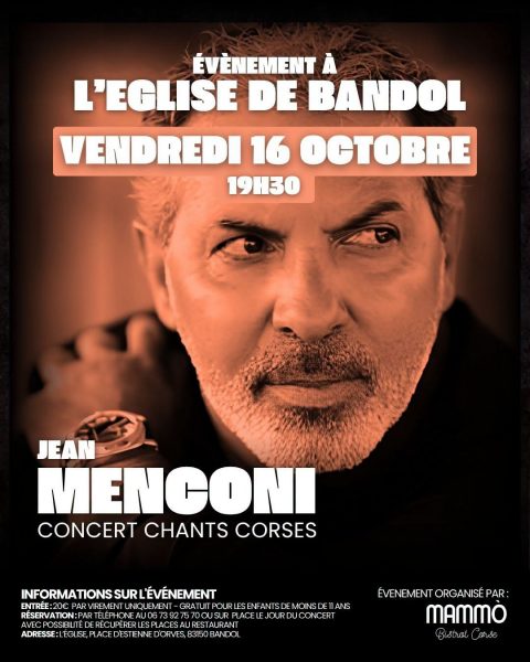 Jean Menconi – Concert de chants corses